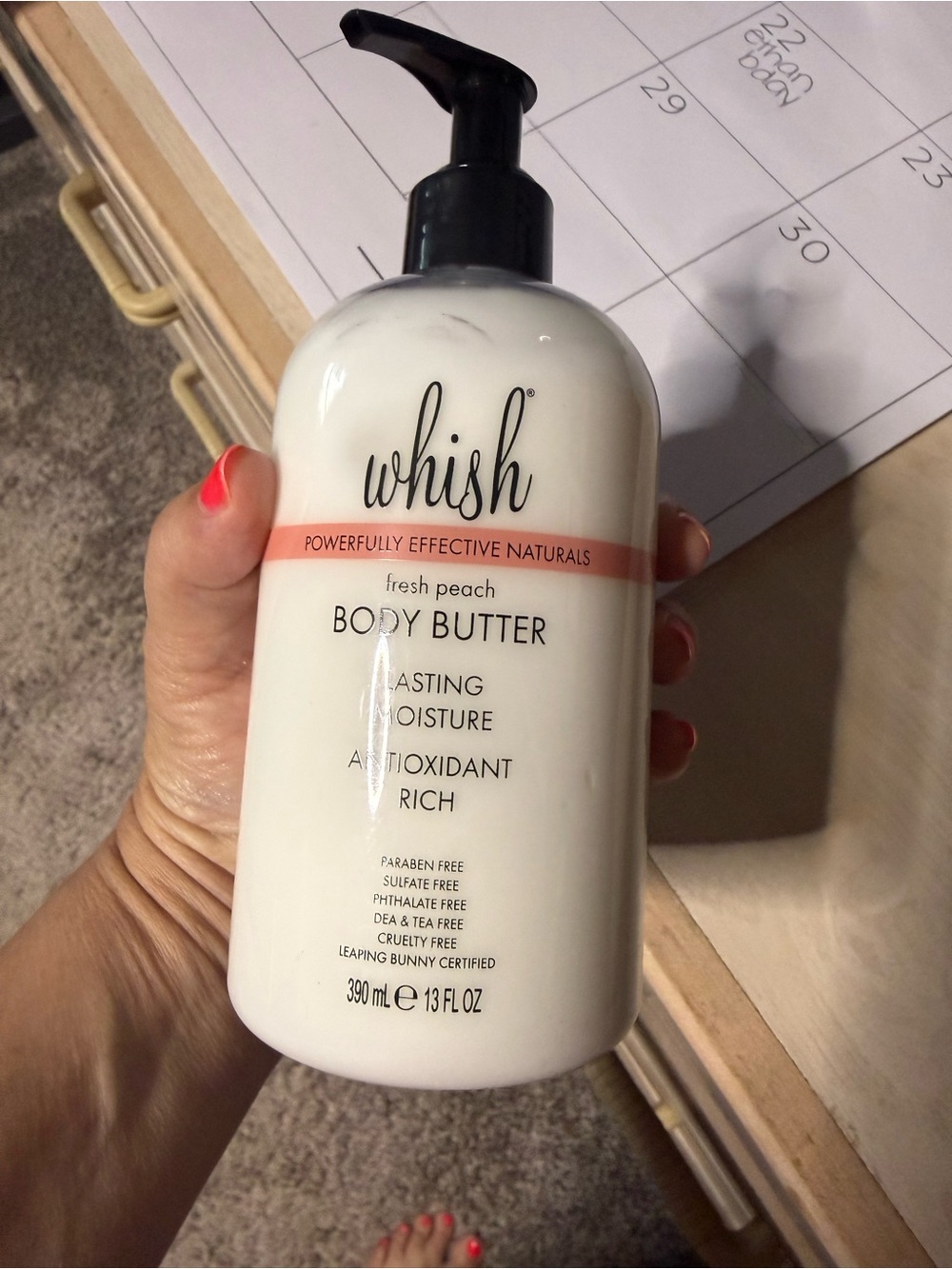whish Fresh Peach Body Butter - White, Black, Peach